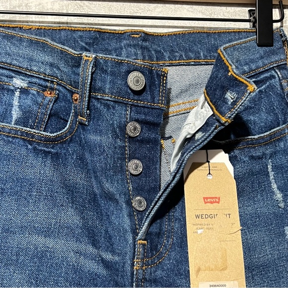 Levi’s Wedgie Fit Straight Jeans Pants Ladies 24 ~ 00 NWT Medium Wash - Picture 4 of 10